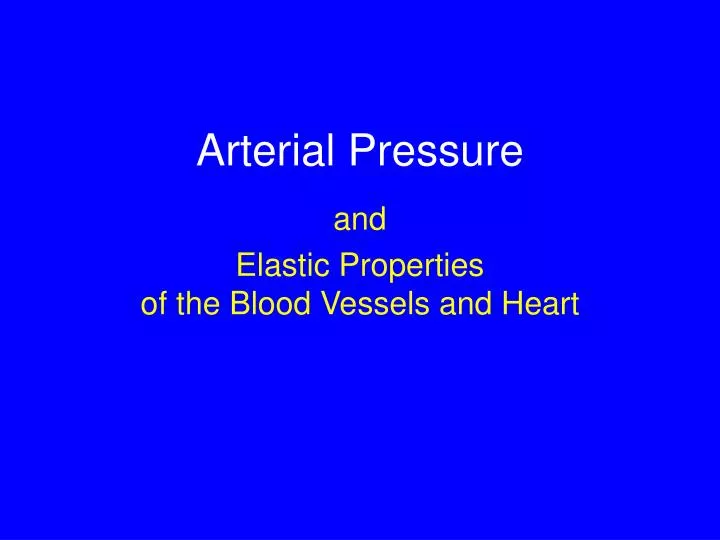 arterial pressure