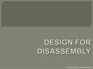 design for disassembly