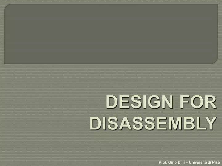 design for disassembly
