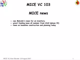 MICE VC 103 MICE news