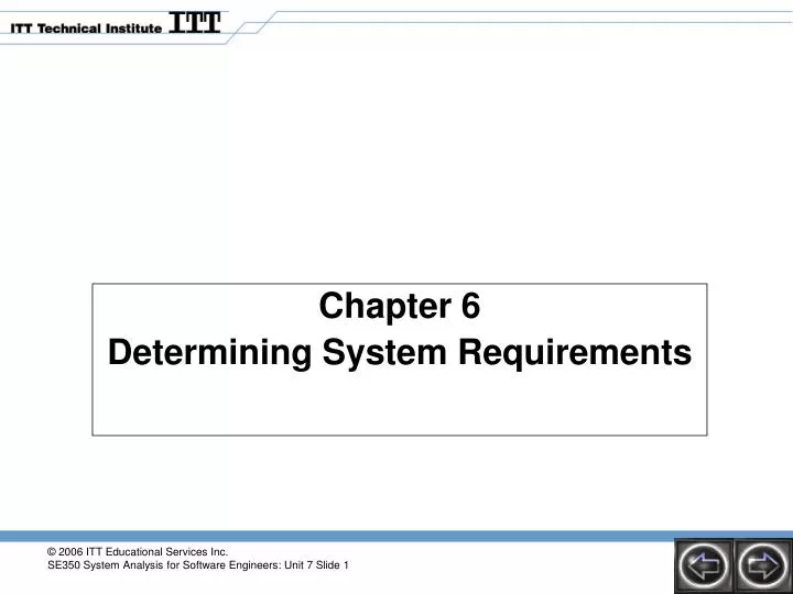 chapter 6 determining system requirements
