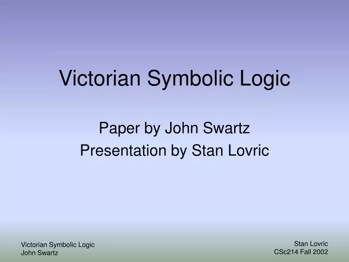 victorian symbolic logic