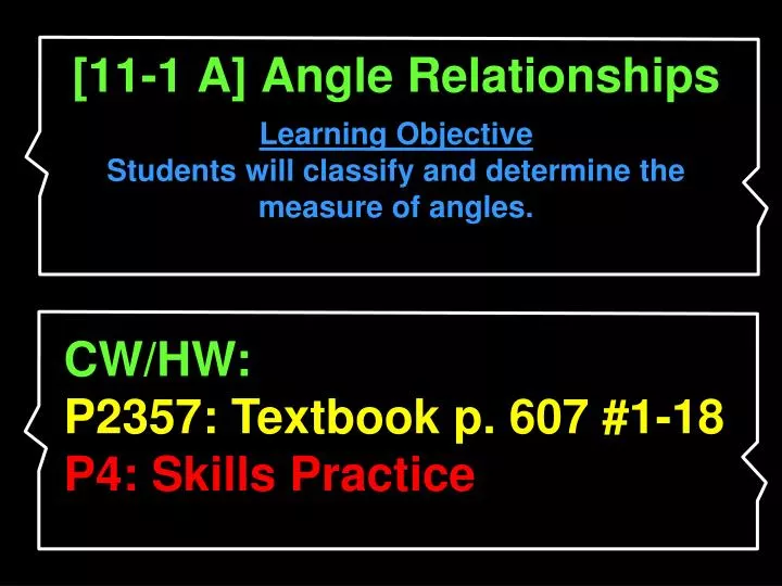 11 1 a angle relationships