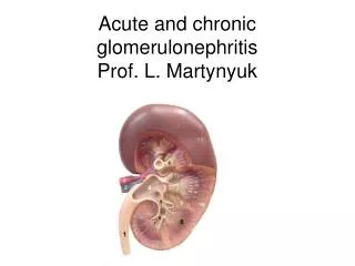Acute and chronic glomerulonephritis Prof. L. Martynyuk