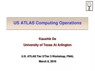 US ATLAS Computing Operations