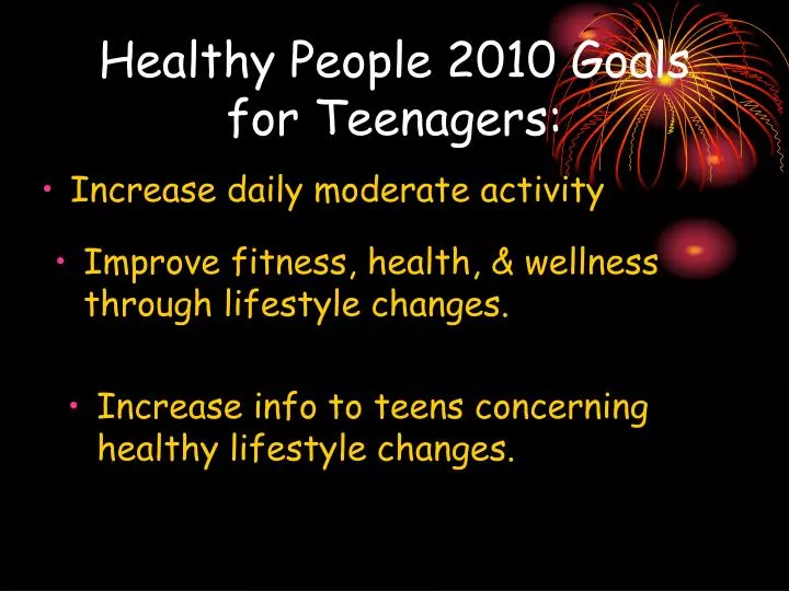 healthy people 2010 goals for teenagers