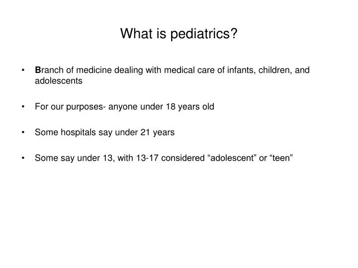 what is pediatrics