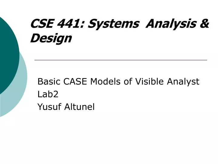 cs e 4 4 1 systems analysis design