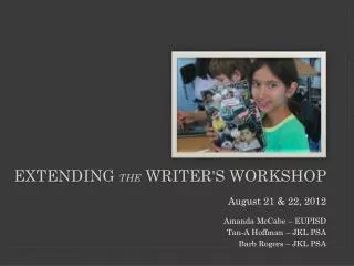 Extending the Writer's workshop