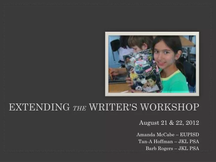 extending the writer s workshop