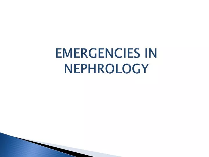 emergencies in nephrology