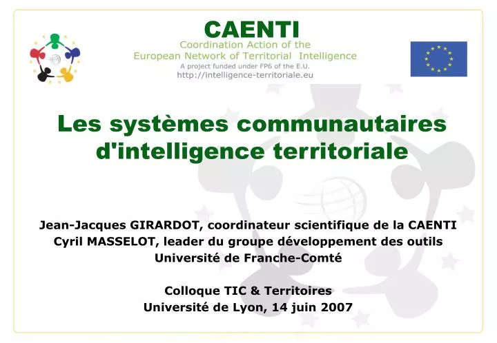 les syst mes communautaires d intelligence territoriale