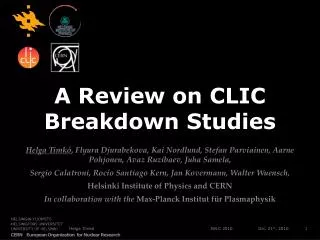 A Review on CLIC Breakdown Studies