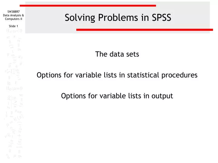solving problems in spss