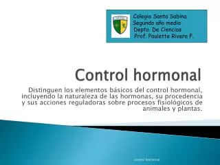 control hormonal