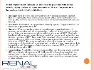 Renal replacement therapy in critically ill patients with acute
