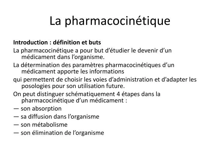 la pharmacocin tique