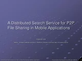 A Distributed Search Service for P2P File Sharing in Mobile Applications