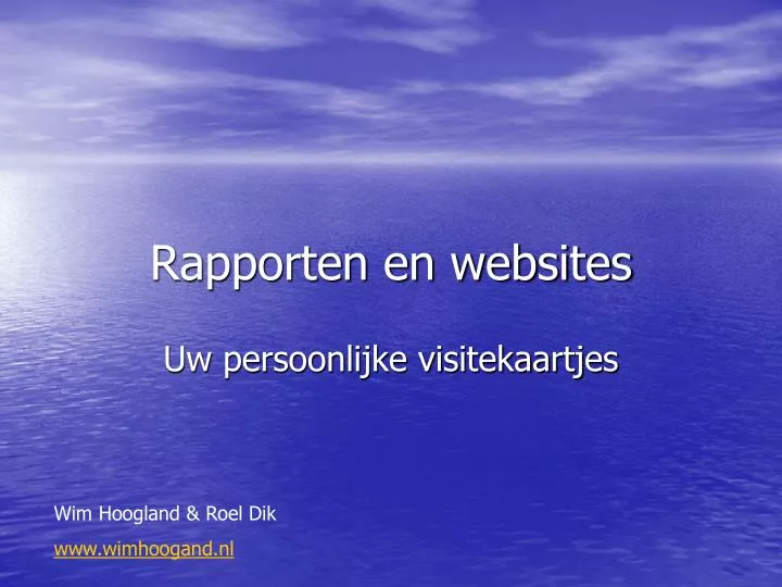 rapporten en websites