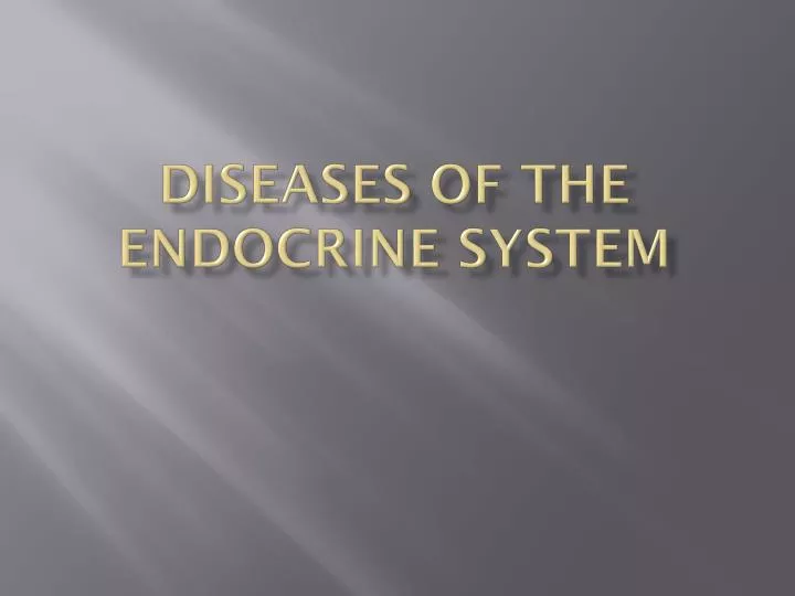 diseases of the endocrine system