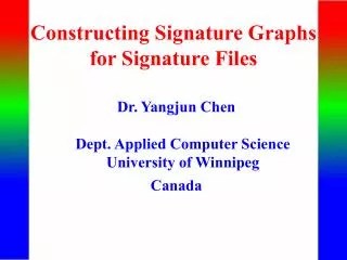 Constructing Signature Graphs for Signature Files