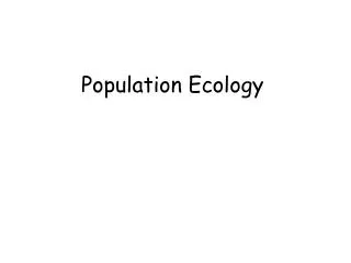 population ecology