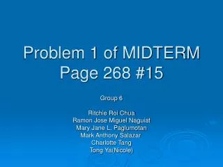 Problem 1 of MIDTERM Page 268 #15