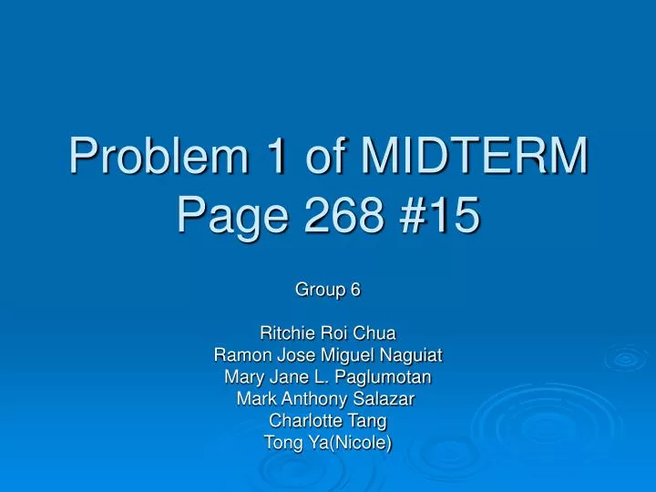 problem 1 of midterm page 268 15