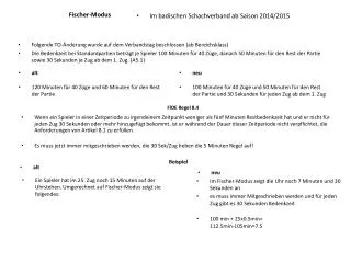 fischer modus