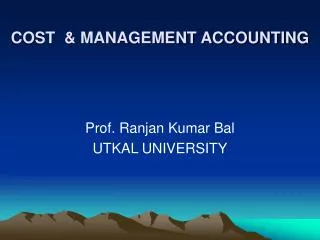 COST &amp; MANAGEMENT ACCOUNTING