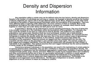 density and dispersion information