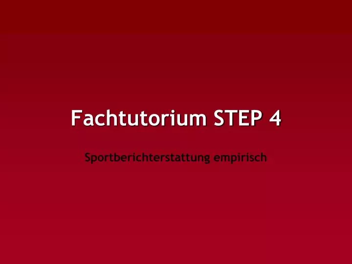 fachtutorium step 4