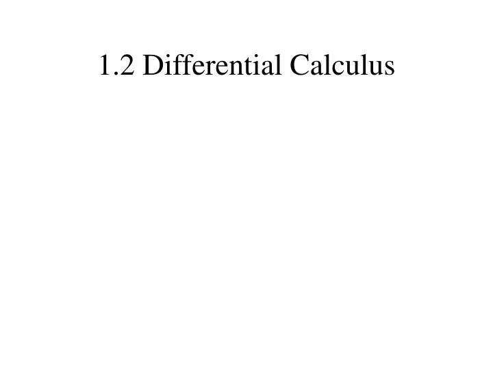1 2 differential calculus
