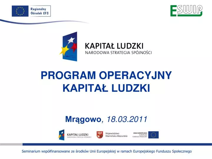 program operacyjny kapita ludzki mr gowo 18 03 2011