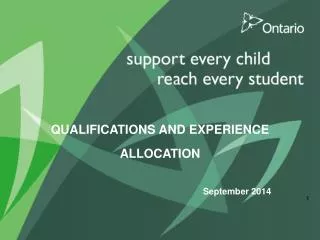 QUALIFICATIONS AND EXPERIENCE ALLOCATION