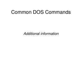 Common DOS Commands