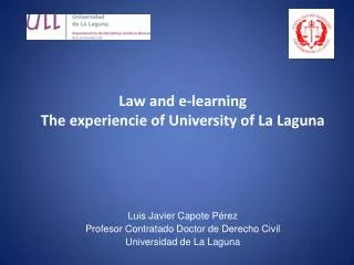 Law and e-learning The experiencie of University of La Laguna