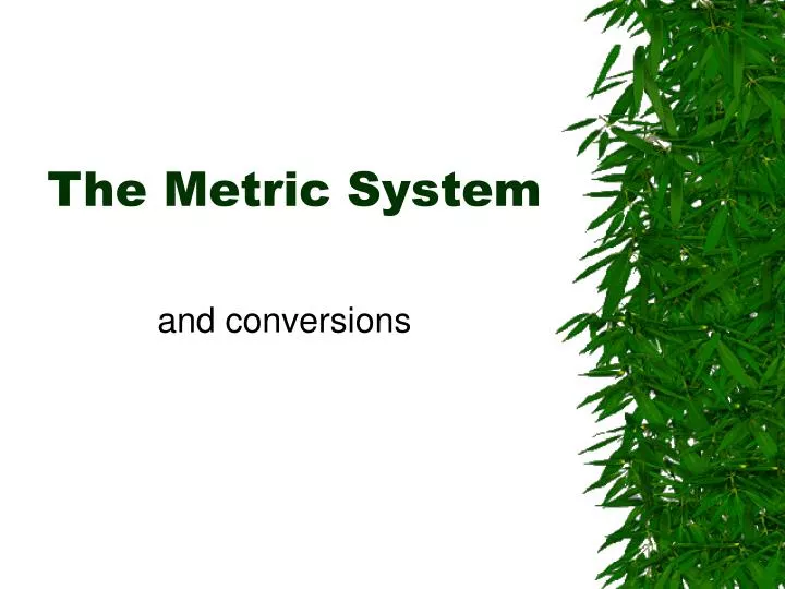 the metric system