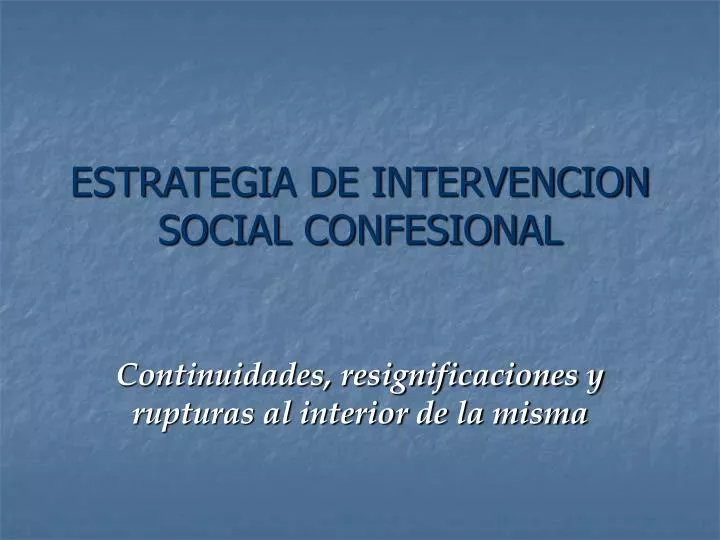 estrategia de intervencion social confesional