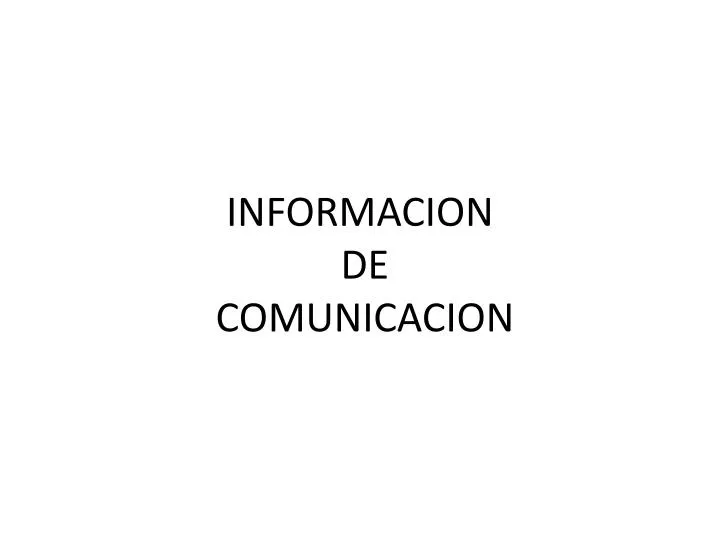 informacion de comunicacion