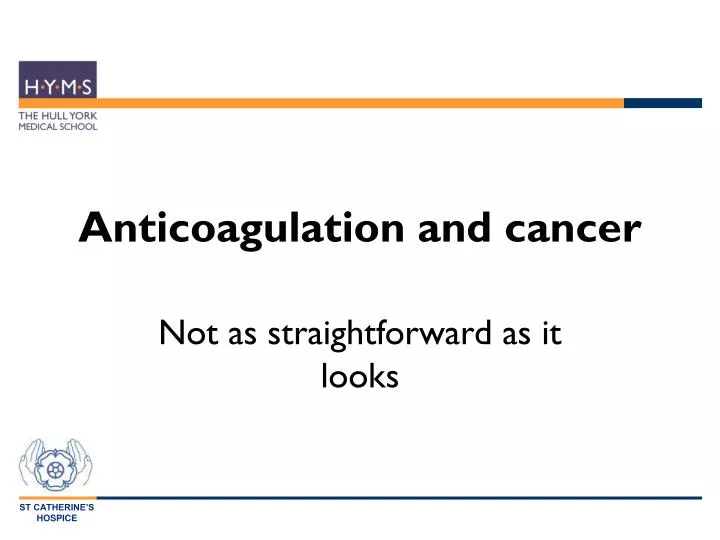 anticoagulation and cancer