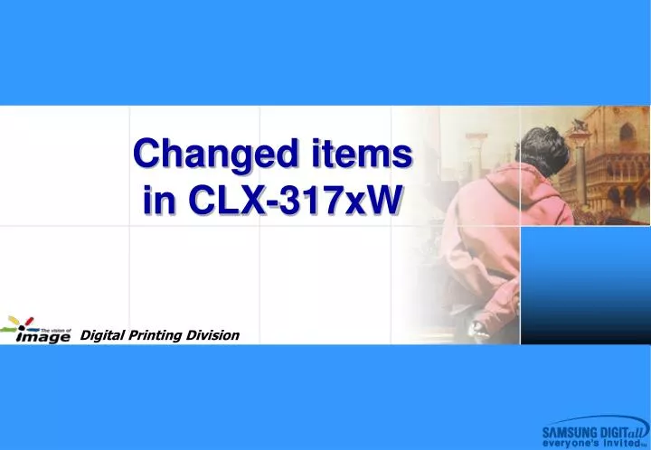 changed items in clx 317xw