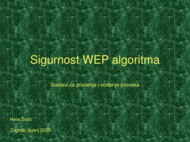 sigurnost wep algoritma