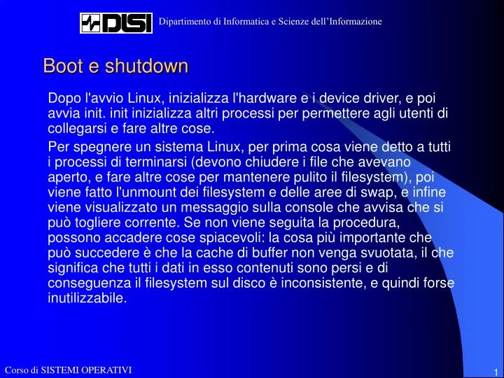 boot e shutdown