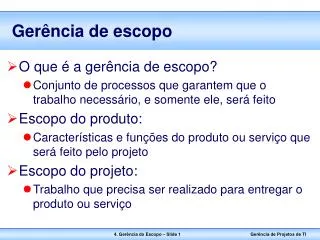 ger ncia de escopo