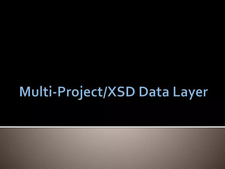 multi project xsd data layer