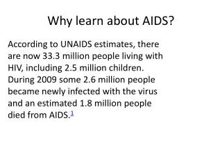 Why learn about AIDS?