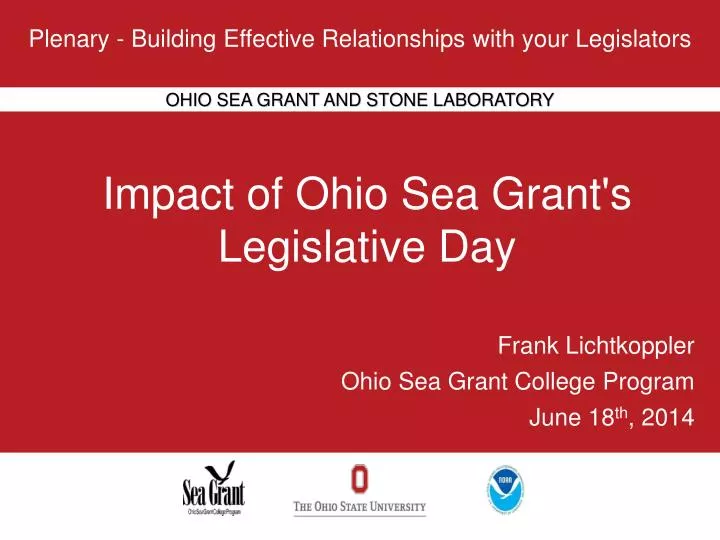 impact of ohio sea grant s legislative day