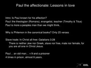 Paul the affectionate: Lessons in love