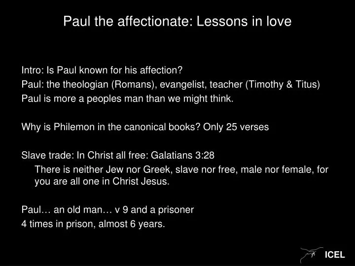 paul the affectionate lessons in love
